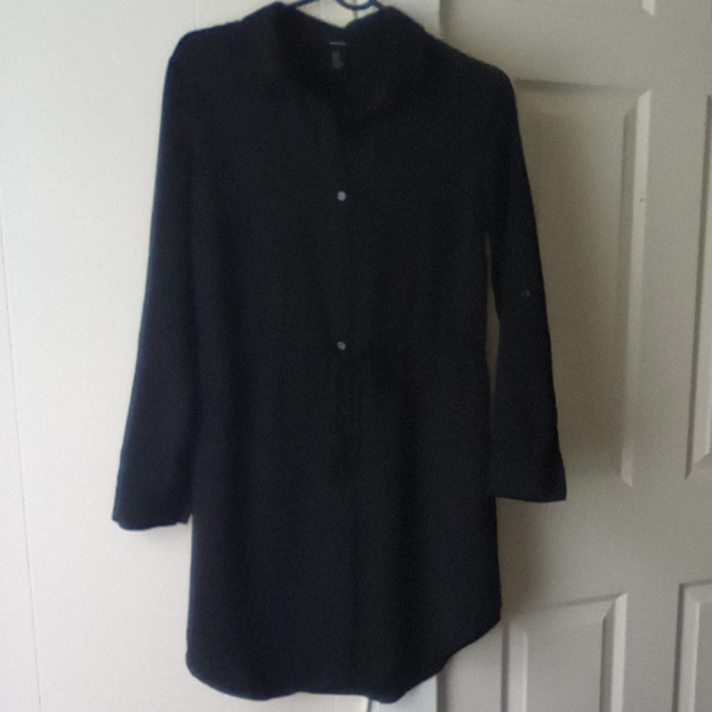 Forever 21 Black Shirt button up dress short